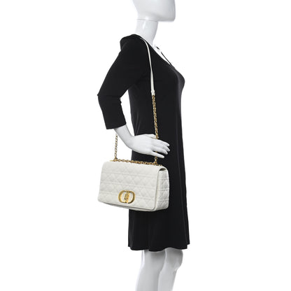 Christian Dior Lambskin Cannage Large Caro Bag Ivory 2 of 11