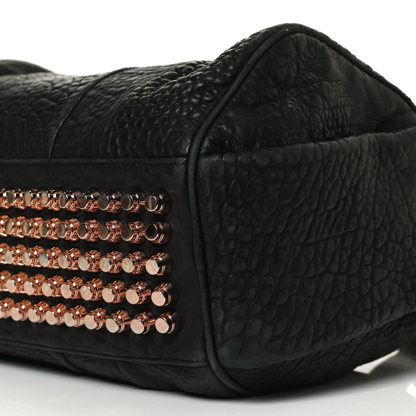 Pebbled Lambskin Rocco Black Rose Gold Hardware