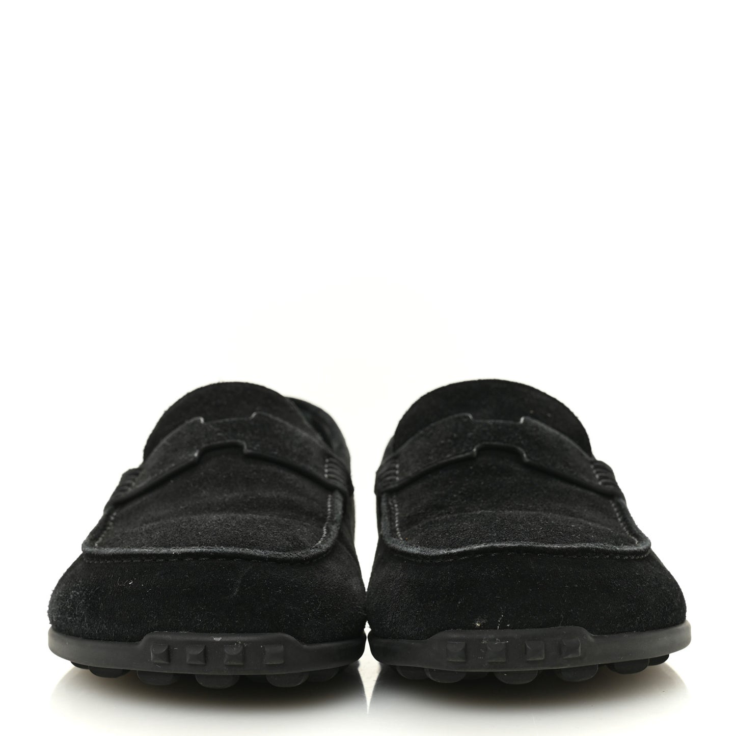 Suede Calfskin Womens Lazy Loafers 41 Black