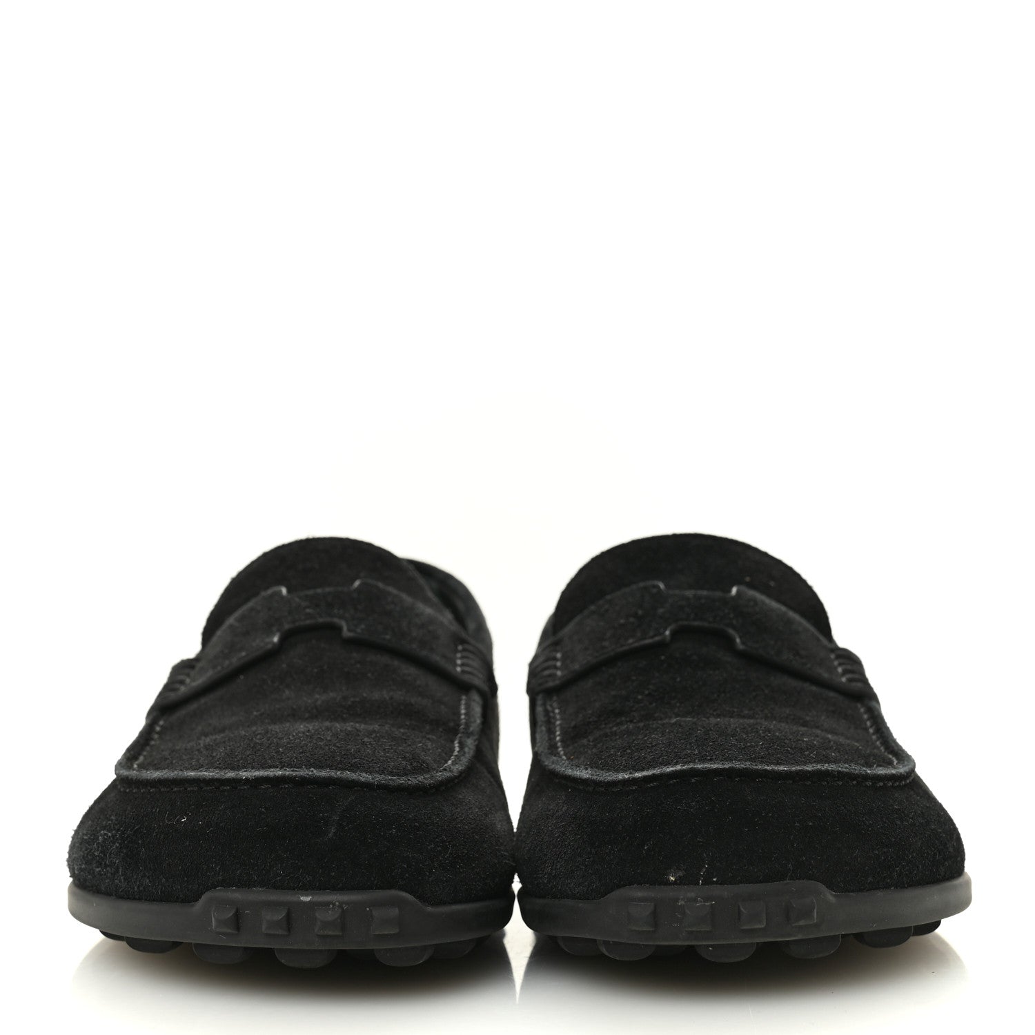 Hermes Suede Calfskin Womens Lazy Loafers 41 Black 3 of 10