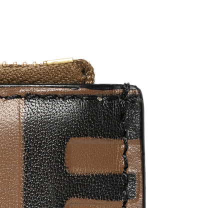 Fendi Vitello Soft F is Fendi Bi-Color FF 1974 Embossed Key Case Pouch Maya Black 9 of 11