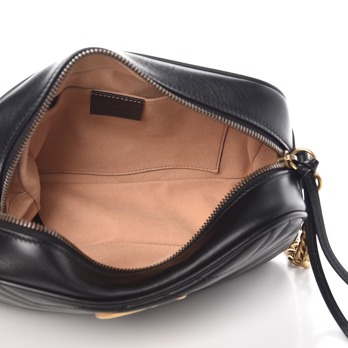 Calfskin Matelasse Small GG Marmont Chain Shoulder Bag Black