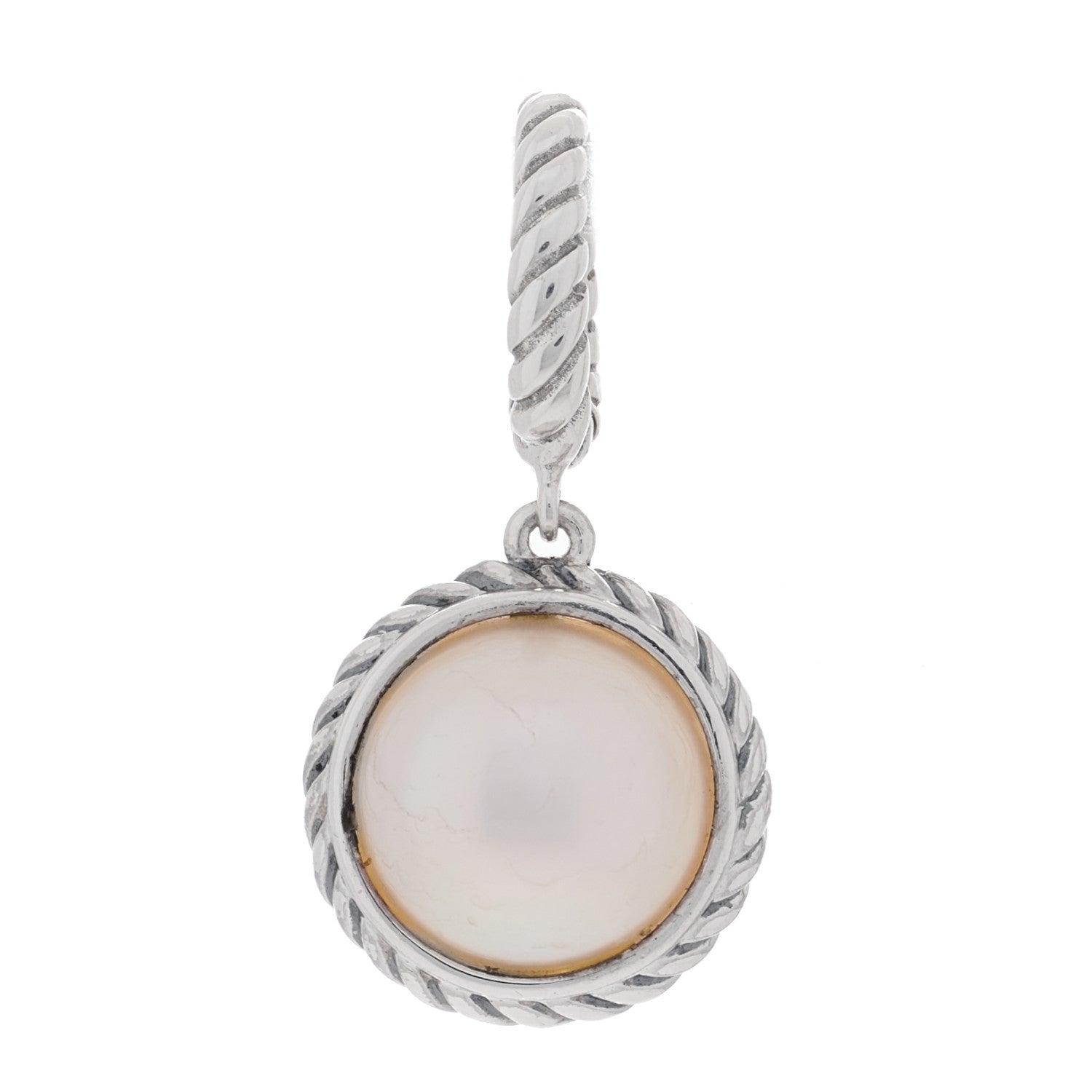 David Yurman Sterling Silver Pearl Cable Enhancer Pendant 1 of 4