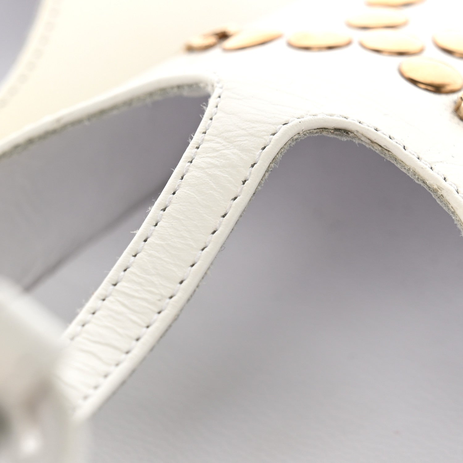 Chanel Lambskin CC Studded Flats White 10 of 13