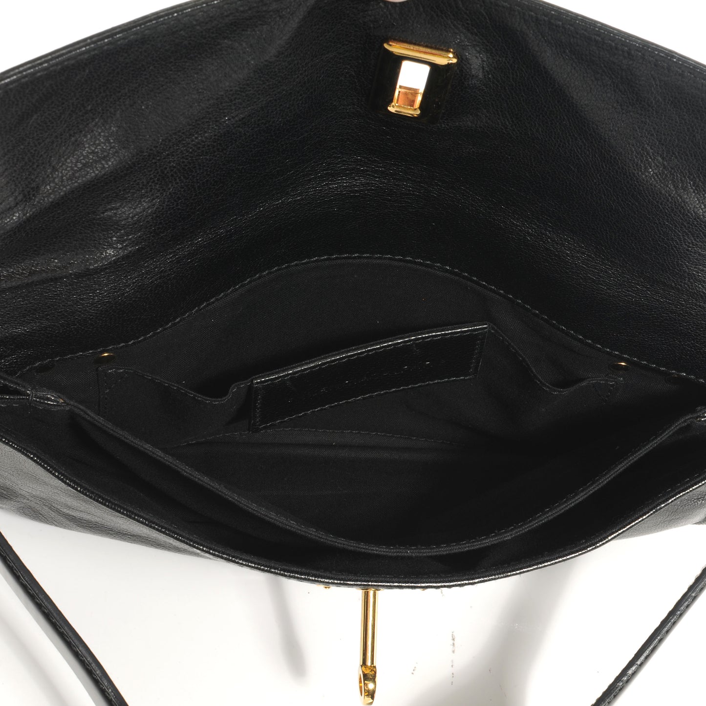 Leather Lune Clutch Black