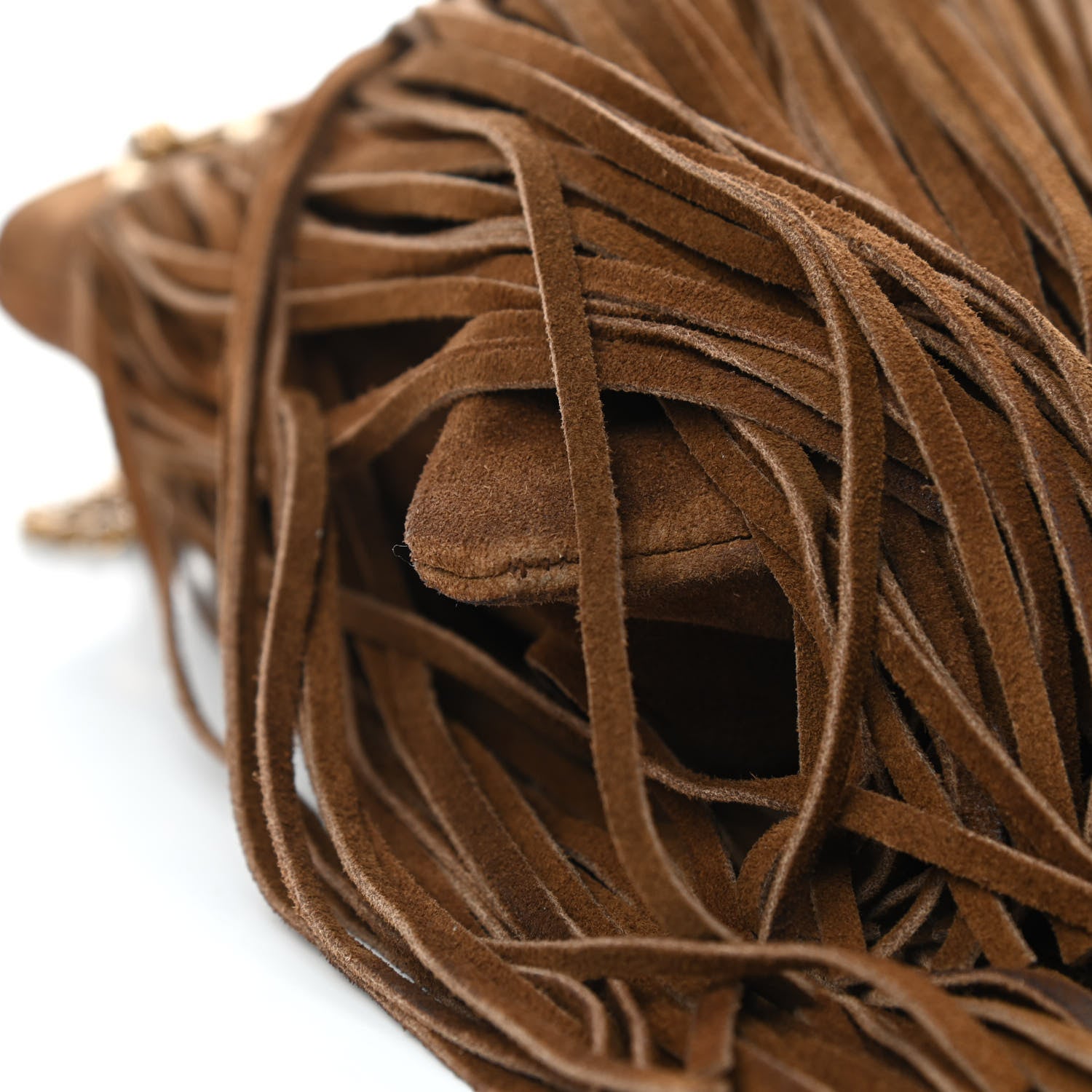 Saint Laurent Suede Calfskin Small Grace Fringed Hobo Bag Light Ocre 6 of 8