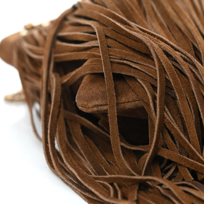 Saint Laurent Suede Calfskin Small Grace Fringed Hobo Bag Light Ocre 6 of 8