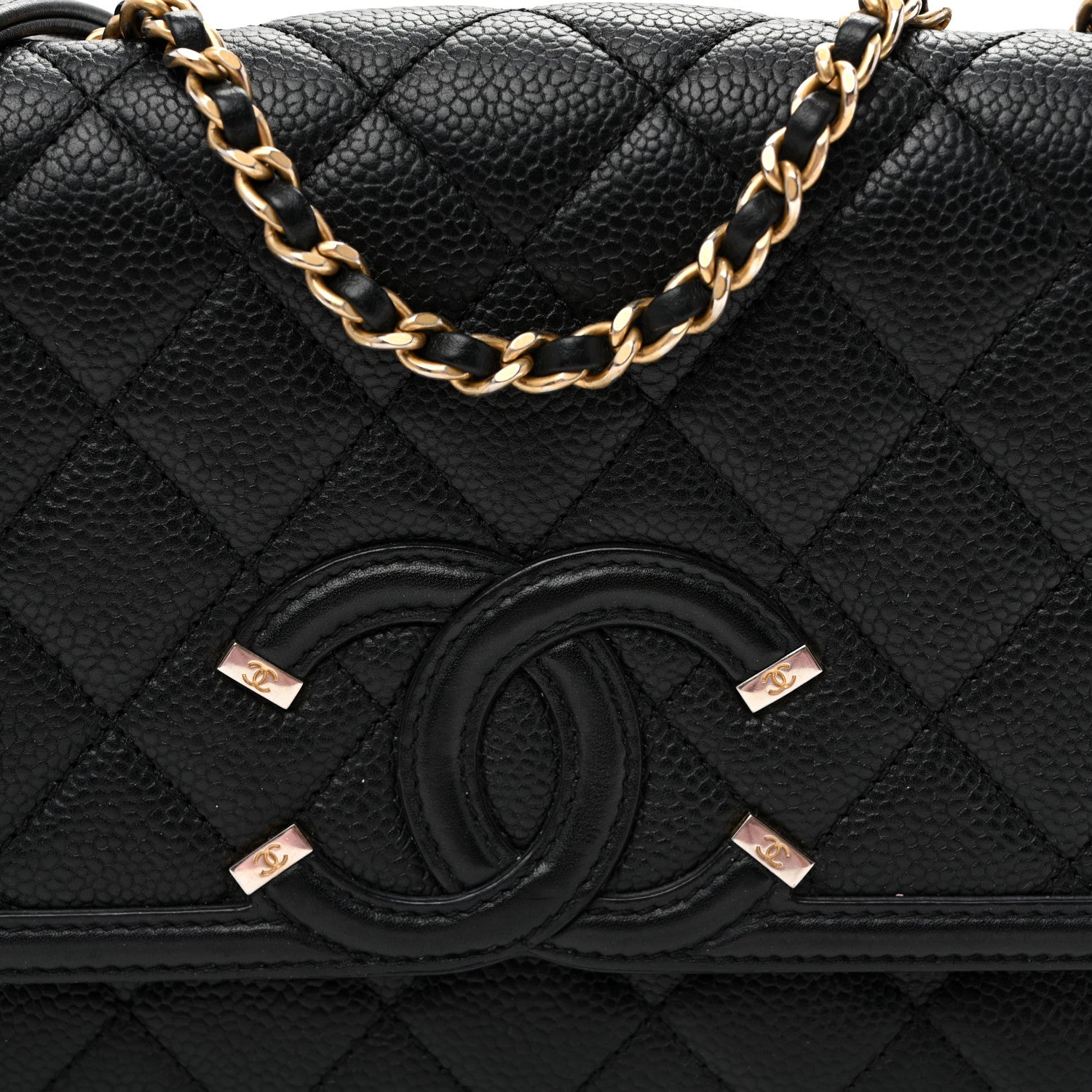 Chanel Caviar Quilted Small CC Filigree Flap Black 8 of 11