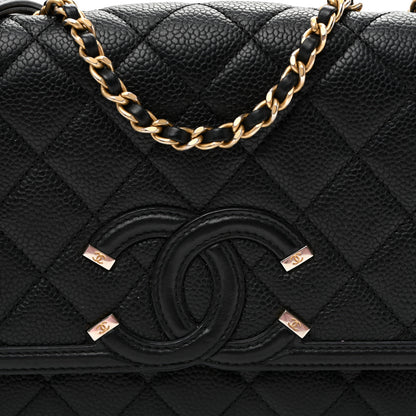 Chanel Caviar Quilted Small CC Filigree Flap Black 8 of 11