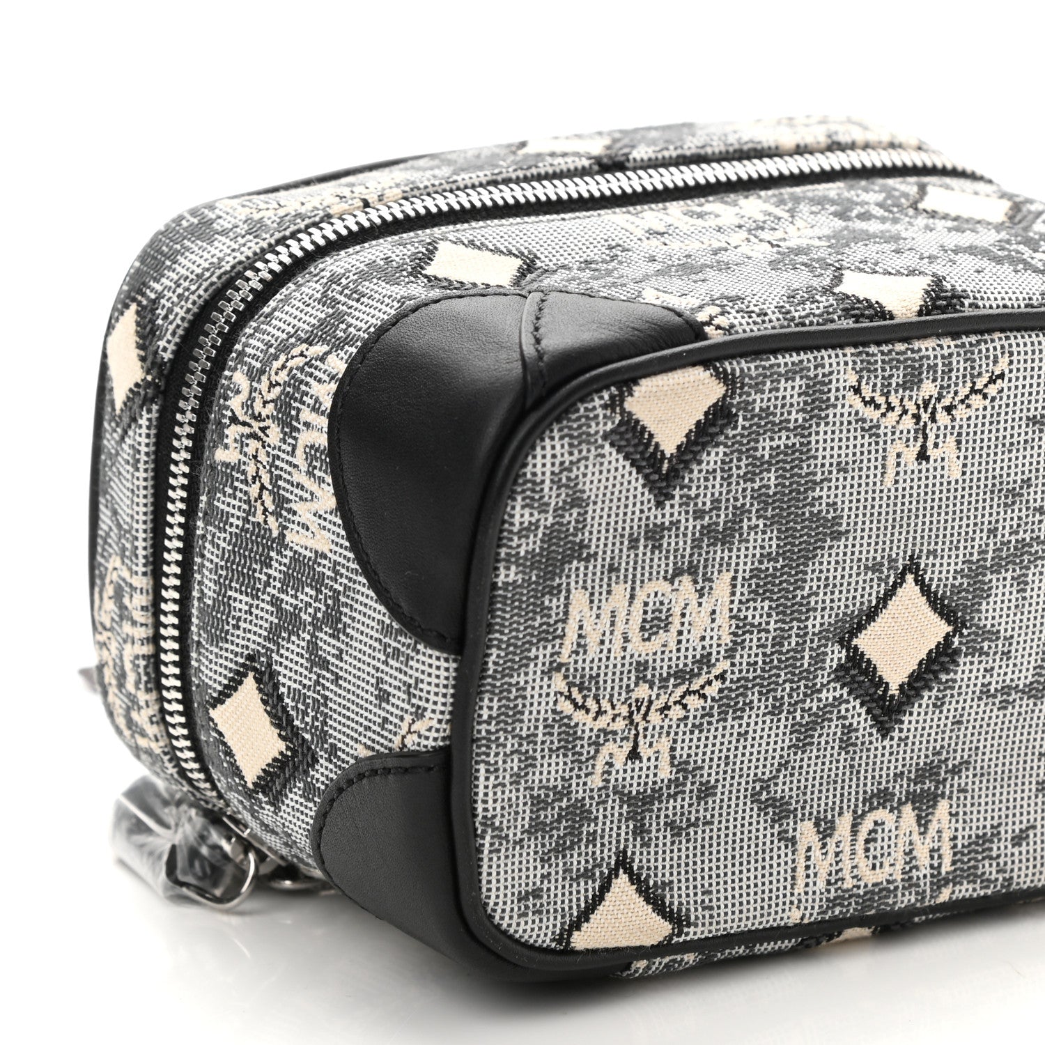 MCM Vintage Jacquard Monogram Rockstar Vanity Case Grey 8 of 9