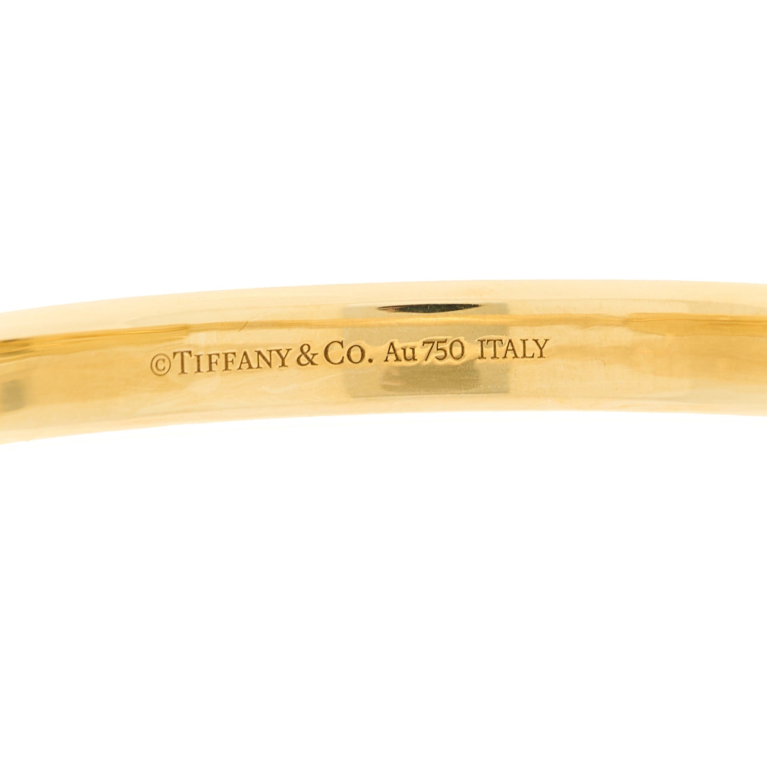 Tiffany 18K Yellow Gold Tiffany Lock Bangle Bracelet 4 of 5