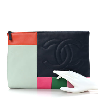 Chanel Lambskin Colorblock Cosmetic Case Multicolor 2 of 9