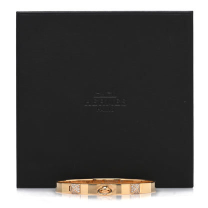 Hermes 18K Rose Gold Diamond PM Collier De Chien Bracelet SH 2 of 4