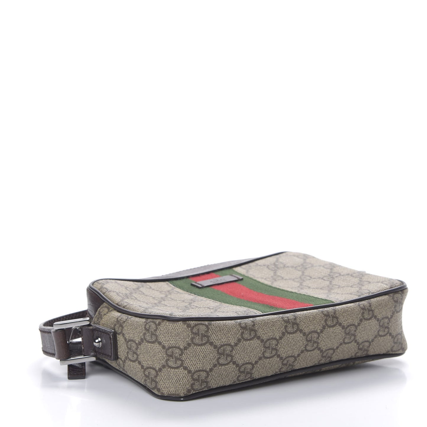 GG Supreme Monogram Canvas Web Shoulder Bag Brown
