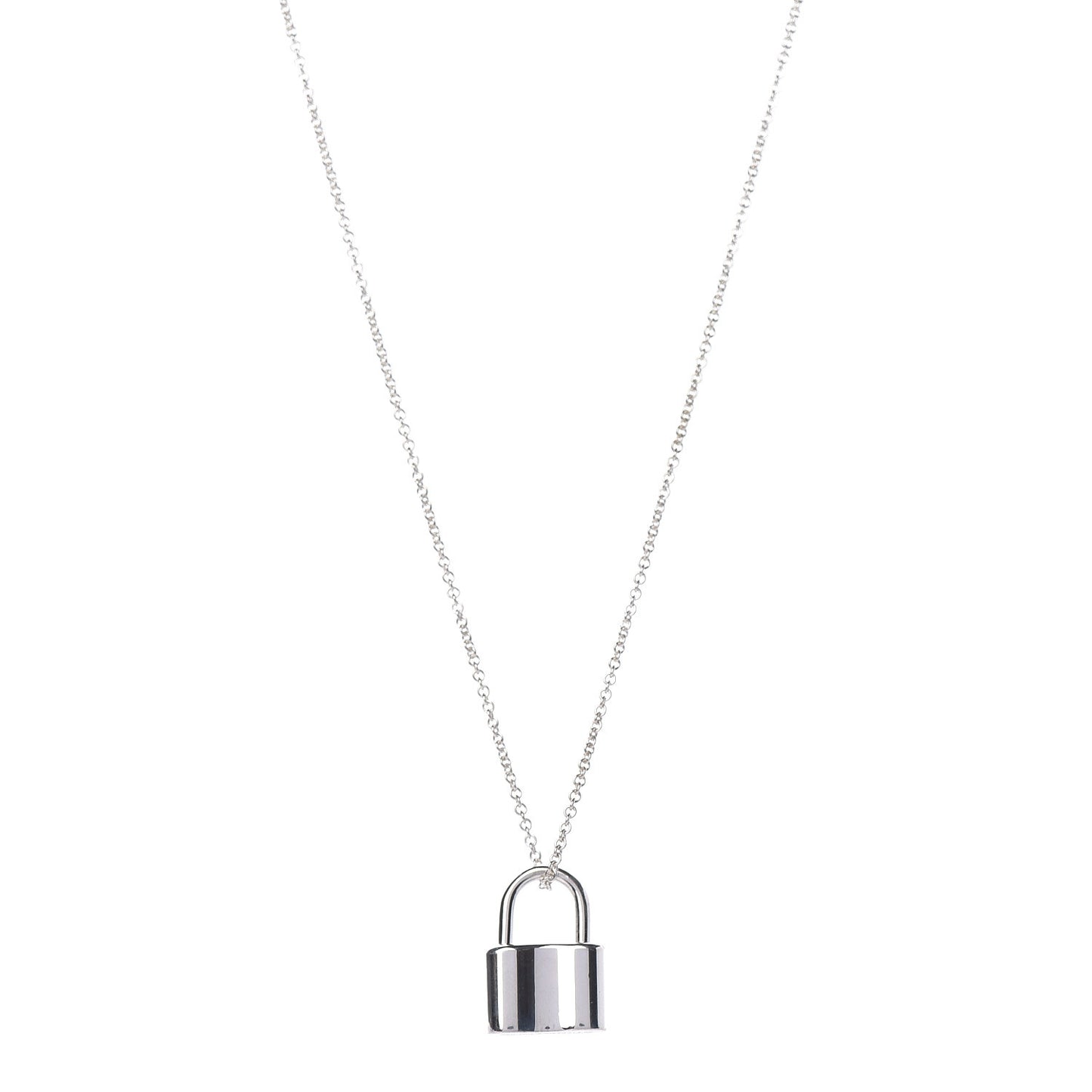 Sterling Silver 1837 Lock Pendant Necklace