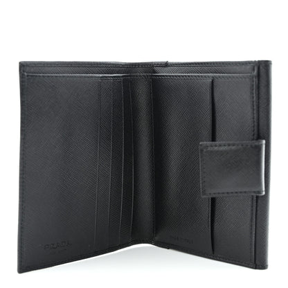 Prada Saffiano Tri-Fold Compact Wallet Black 5 of 10