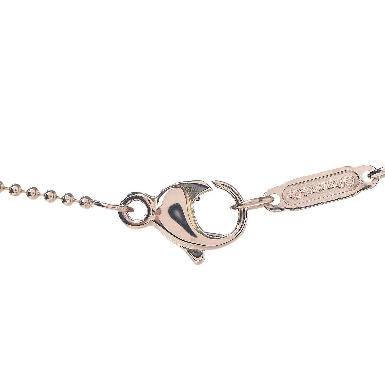 Tiffany 18K Rose Gold Twist Heart Key Pendant Necklace 6 of 9