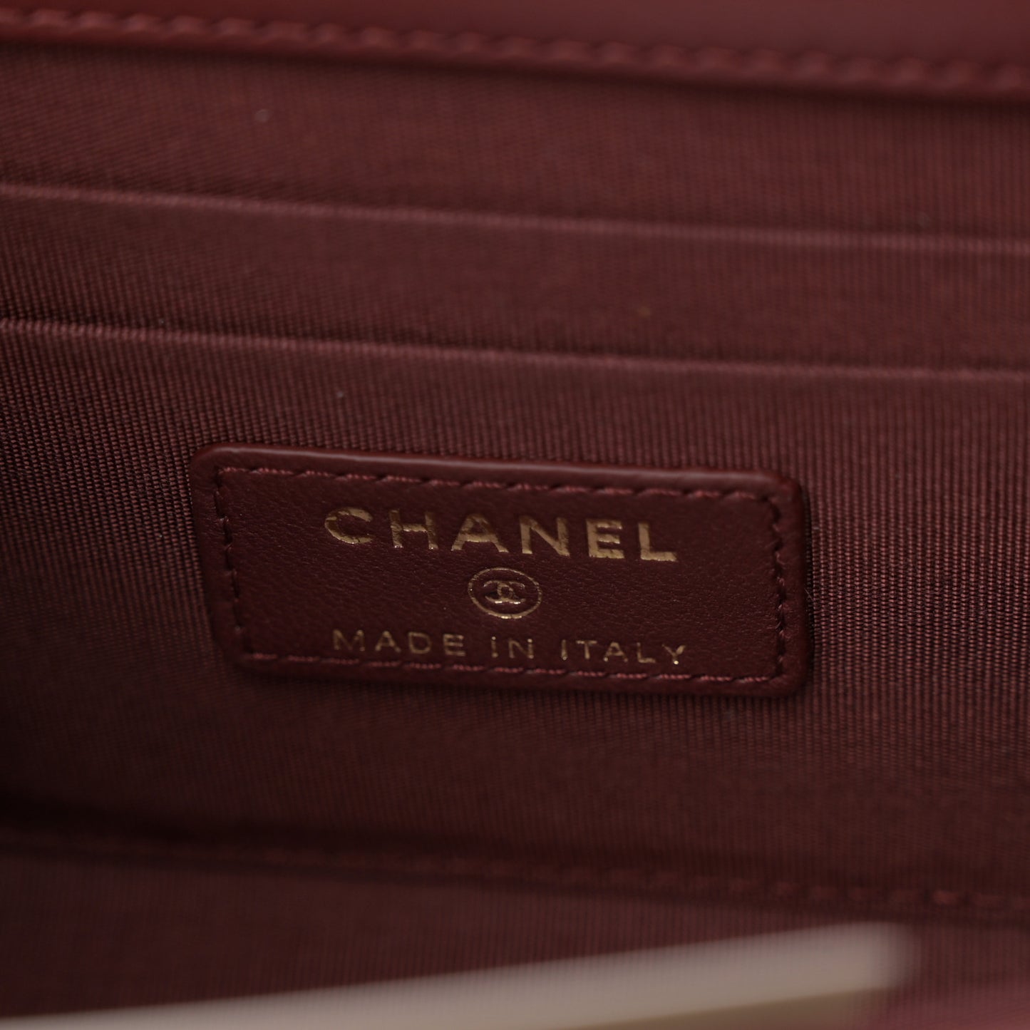 Lambskin Quilted Mini Trendy CC Clutch With Chain Burgundy