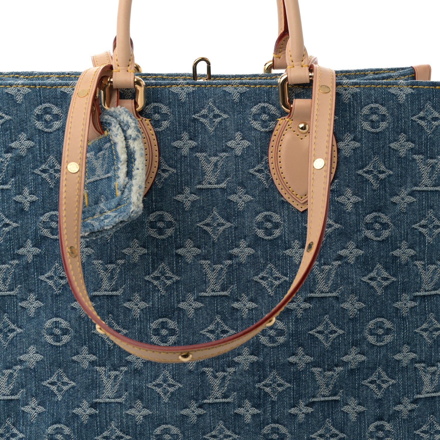 Louis Vuitton Monogram Denim Onthego MM Blue 7 of 9