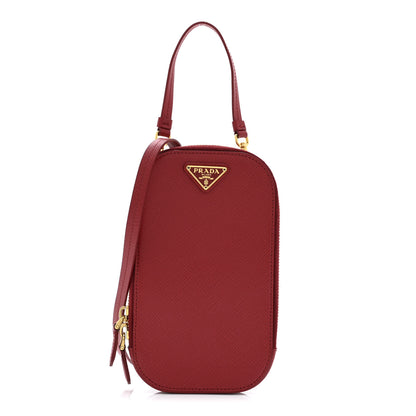Prada Saffiano Mini Crossbody Bag Red 1 of 9