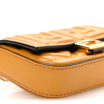 Fendi Nappa Matisse FF Embossed Nano Baguette Charm Zucca 9 of 10