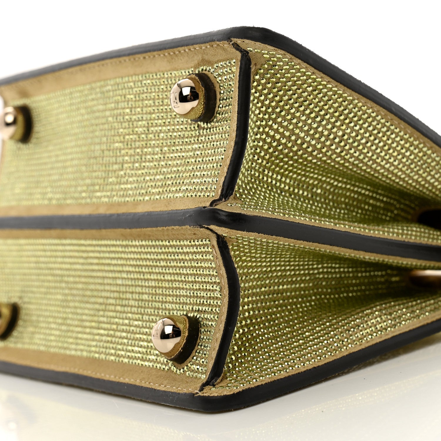 Fendi Crystal Vitello Laminato FF Petite Peekaboo I SEE U Satchel Crystal Platinum Light Gold 12 of 13