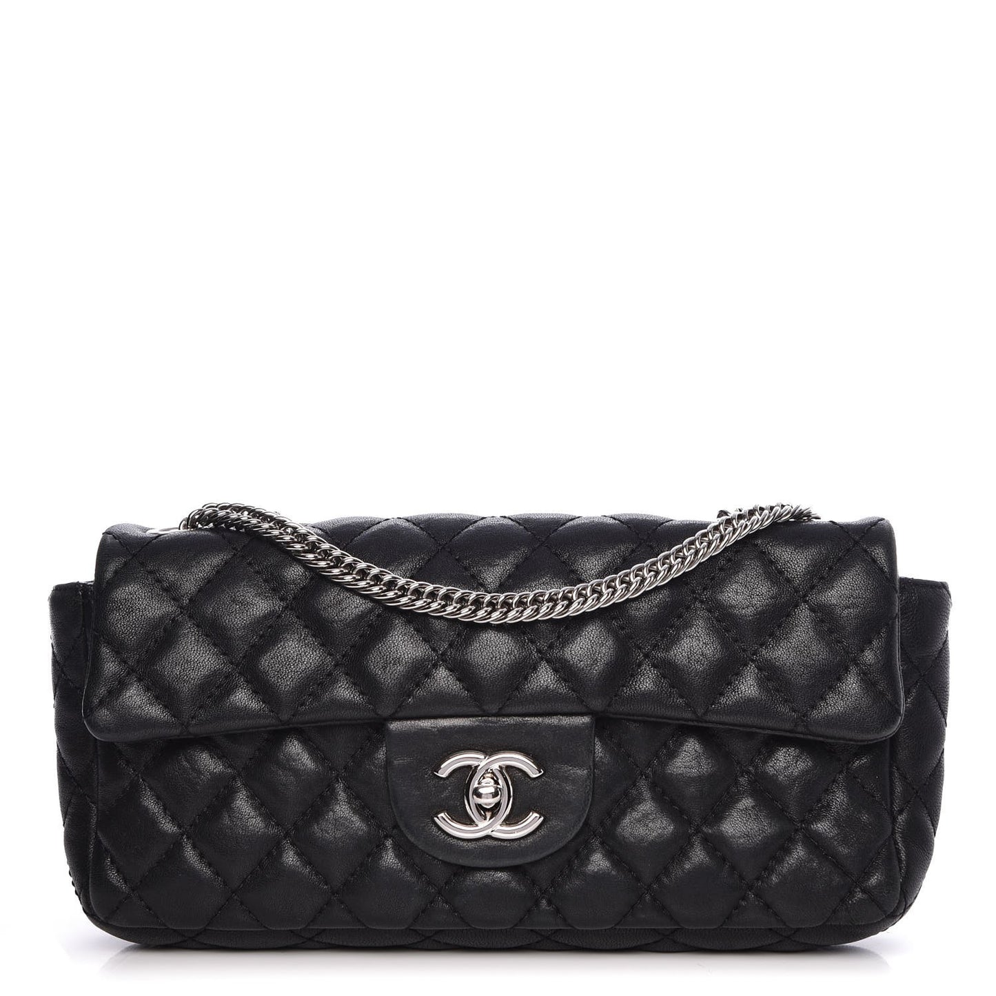 Lambskin Quilted East West Flap Bijoux Chain Black