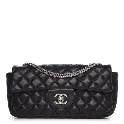 Chanel Lambskin Quilted East West Flap Bijoux Chain Black 1 of 7