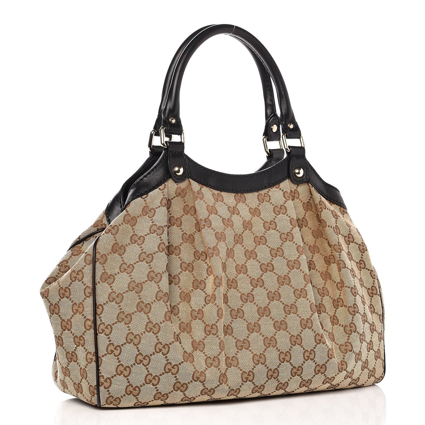 Monogram Medium Sukey Tote Beige Ebony Black