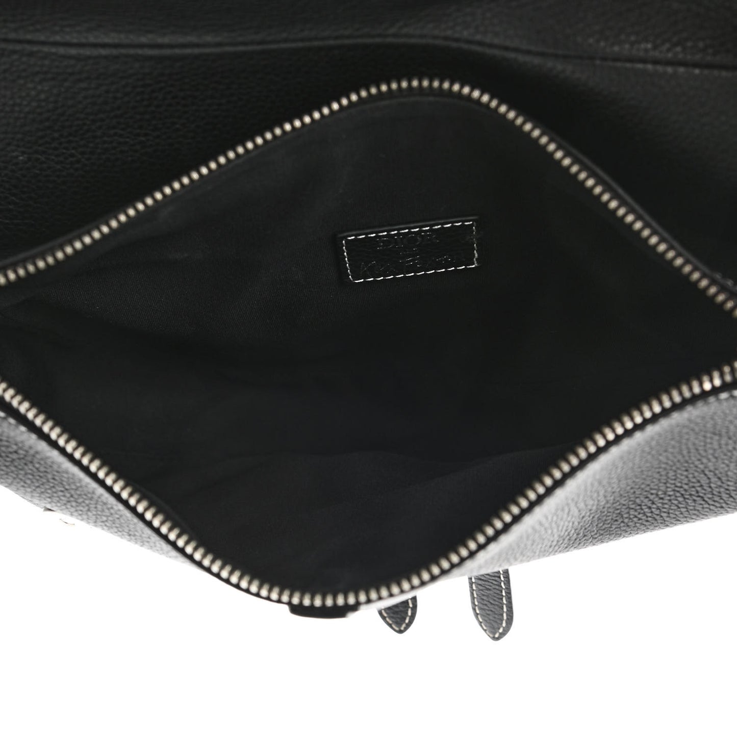 X SHAWN STUSSY Grained Calfskin Saddle Bag Black