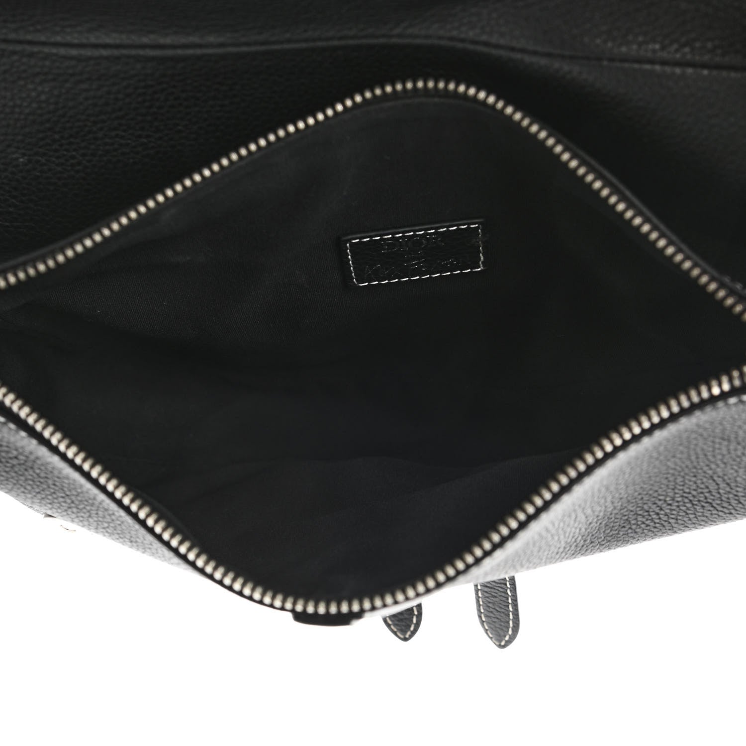 Christian Dior X SHAWN STUSSY Grained Calfskin Saddle Bag Black 5 of 11