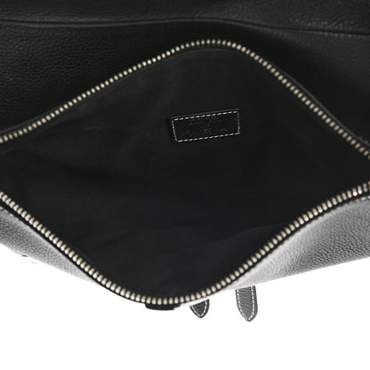 Christian Dior X SHAWN STUSSY Grained Calfskin Saddle Bag Black 5 of 11