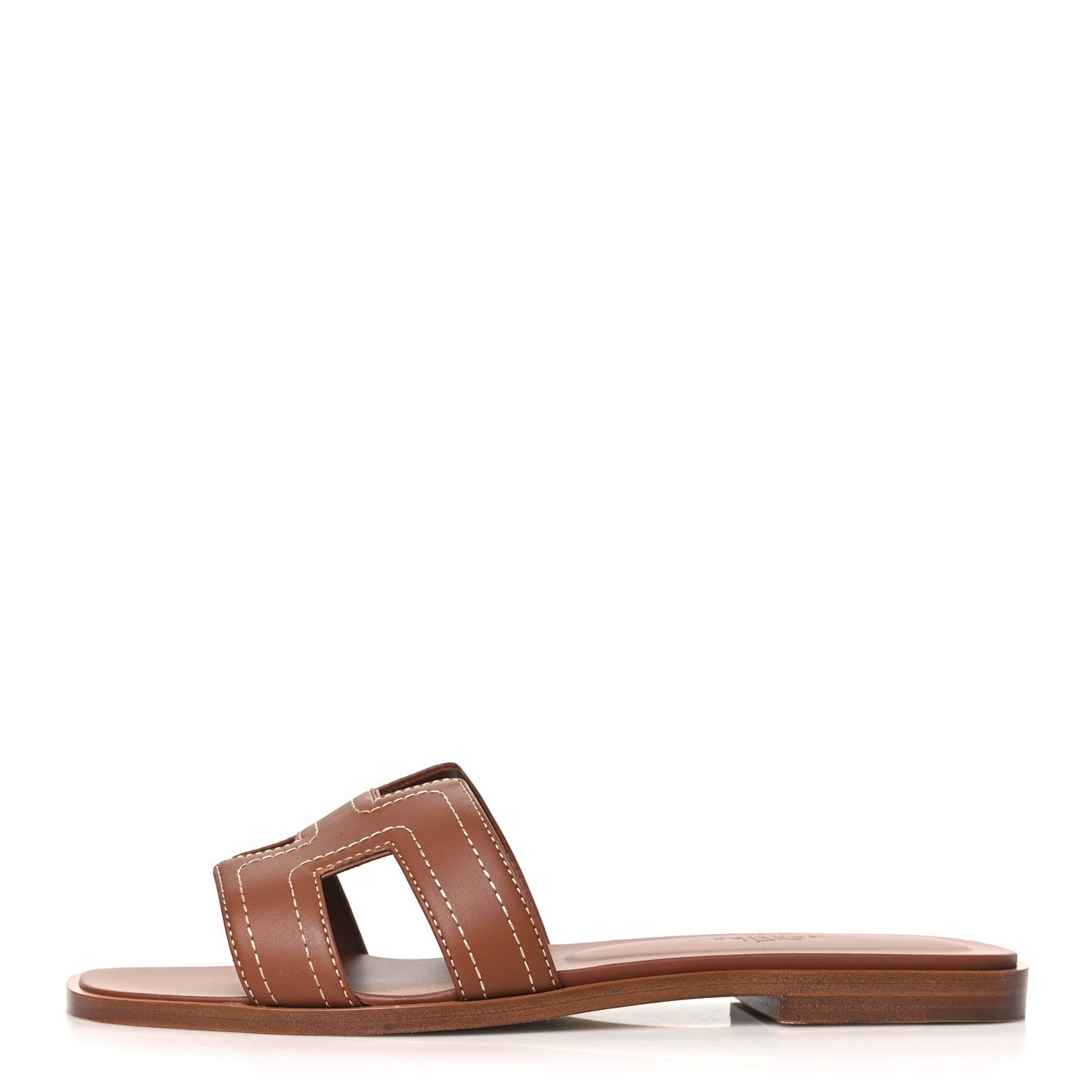 Hermes Calfskin Stitched Oran Sandals 37 1 of 8