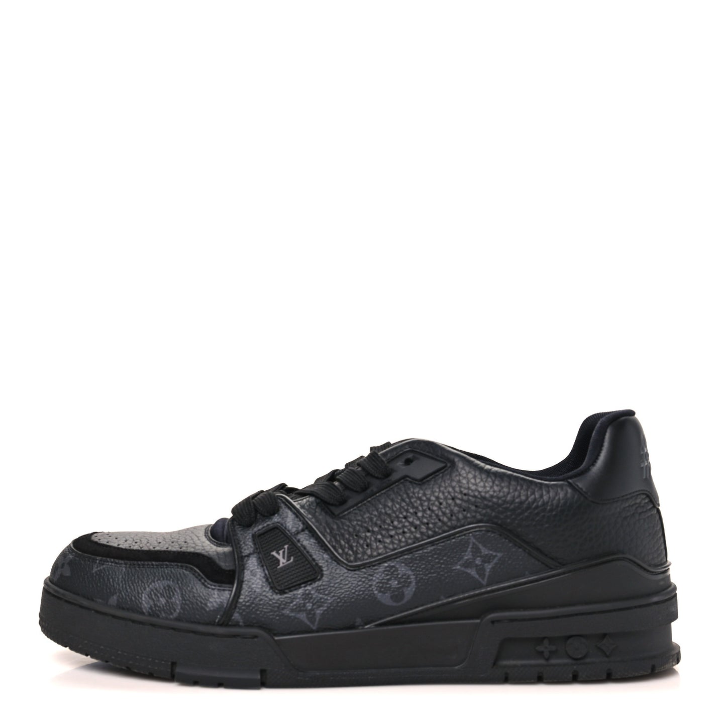 Calfskin Monogram Eclipse Mens LV Trainer Sneakers 10 Black