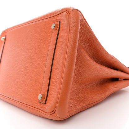 Hermes Taurillon Clemence Birkin 35 Orange 10 of 17