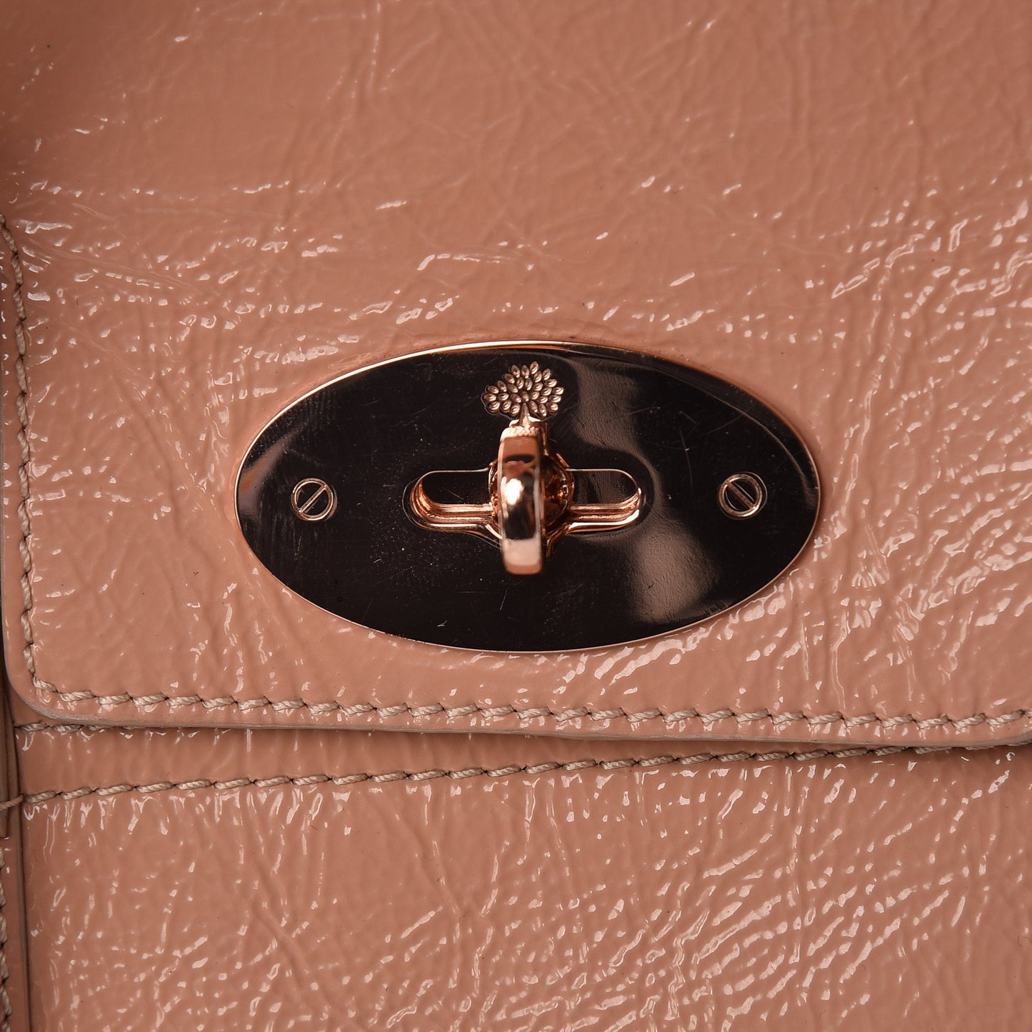 Wrinkled Patent Small Bayswater Plaster Pink