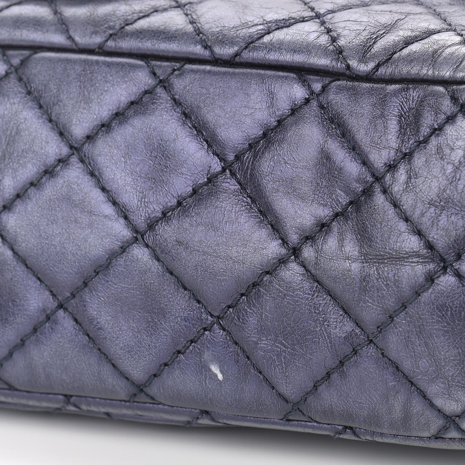 Chanel Metallic Aged Calfskin Quilted 2.55 Reissue 225 Flap Blue 10 of 21