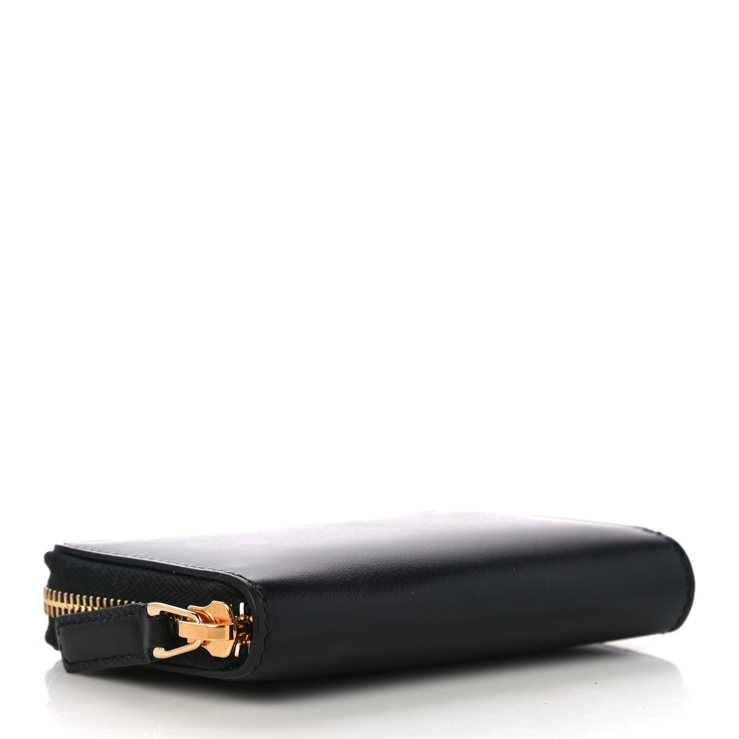 Plutone Calfskin Logo Zip Around Card Case Black