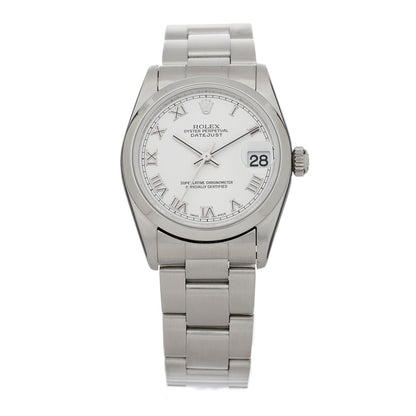 Rolex Stainless Steel 31mm Oyster Perpetual Datejust Watch White Roman 78240 1 of 4