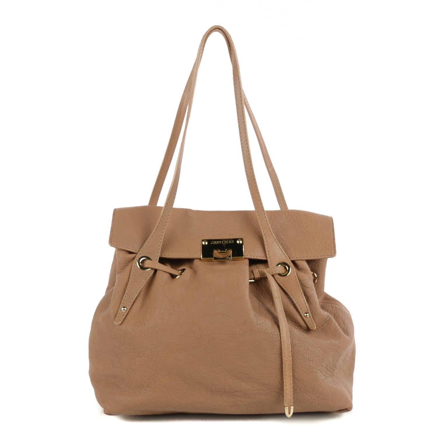 Jimmy Choo Grainy Calfskin Large Rhys Shoulder Bag Nude 1 of 8
