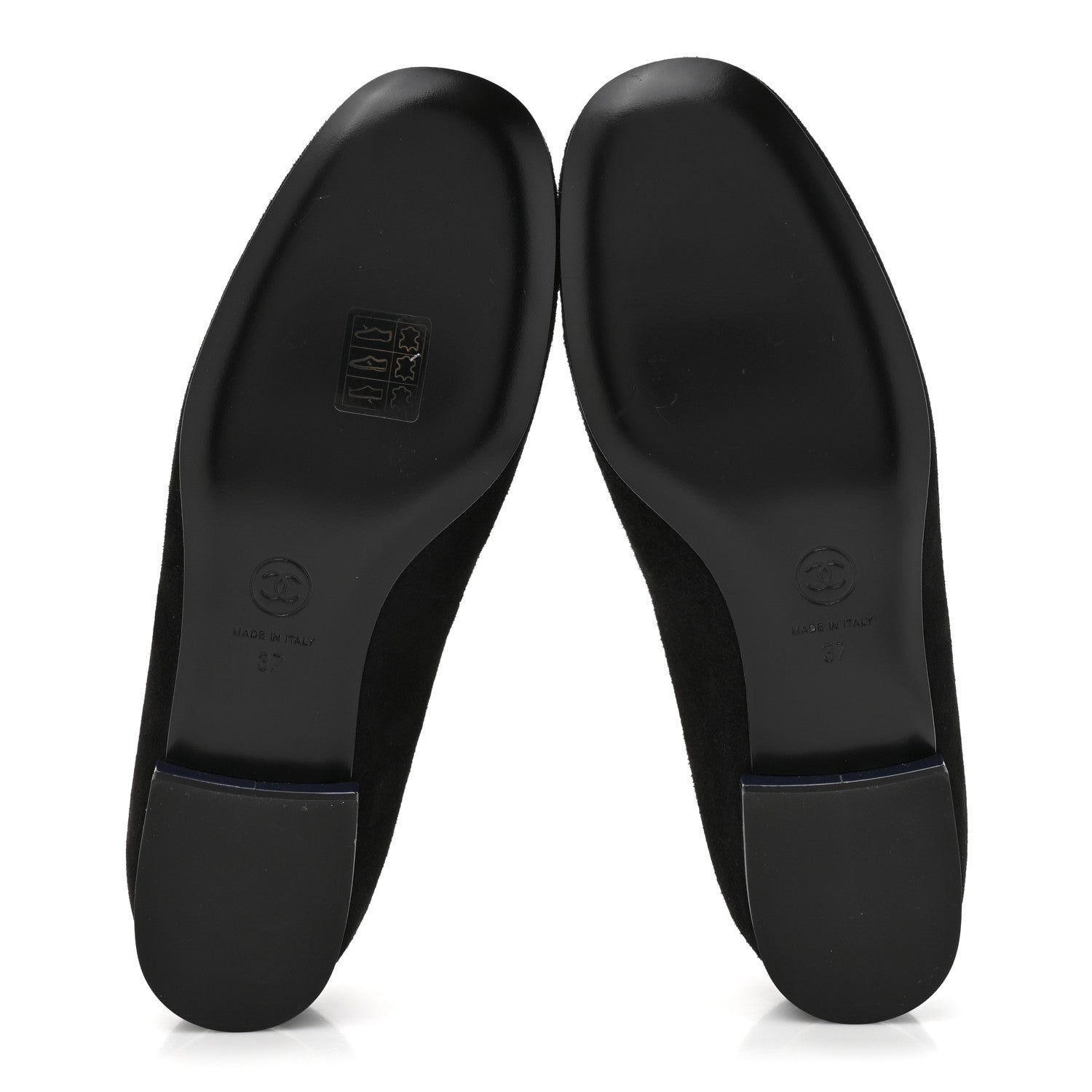 Chanel Suede Patent Camellia CC Ballerina Flat 37 Navy Black 6 of 10