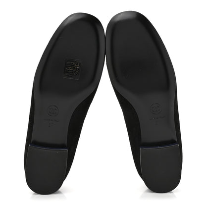 Chanel Suede Patent Camellia CC Ballerina Flat 37 Navy Black 6 of 10