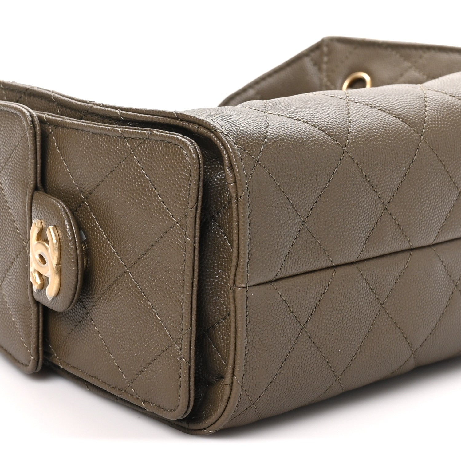 Chanel Caviar Quilted Mini Chanel 25 Handbag Dark Khaki 8 of 10