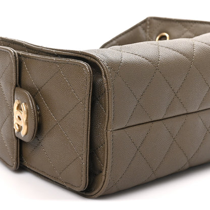 Chanel Caviar Quilted Mini Chanel 25 Handbag Dark Khaki 8 of 10