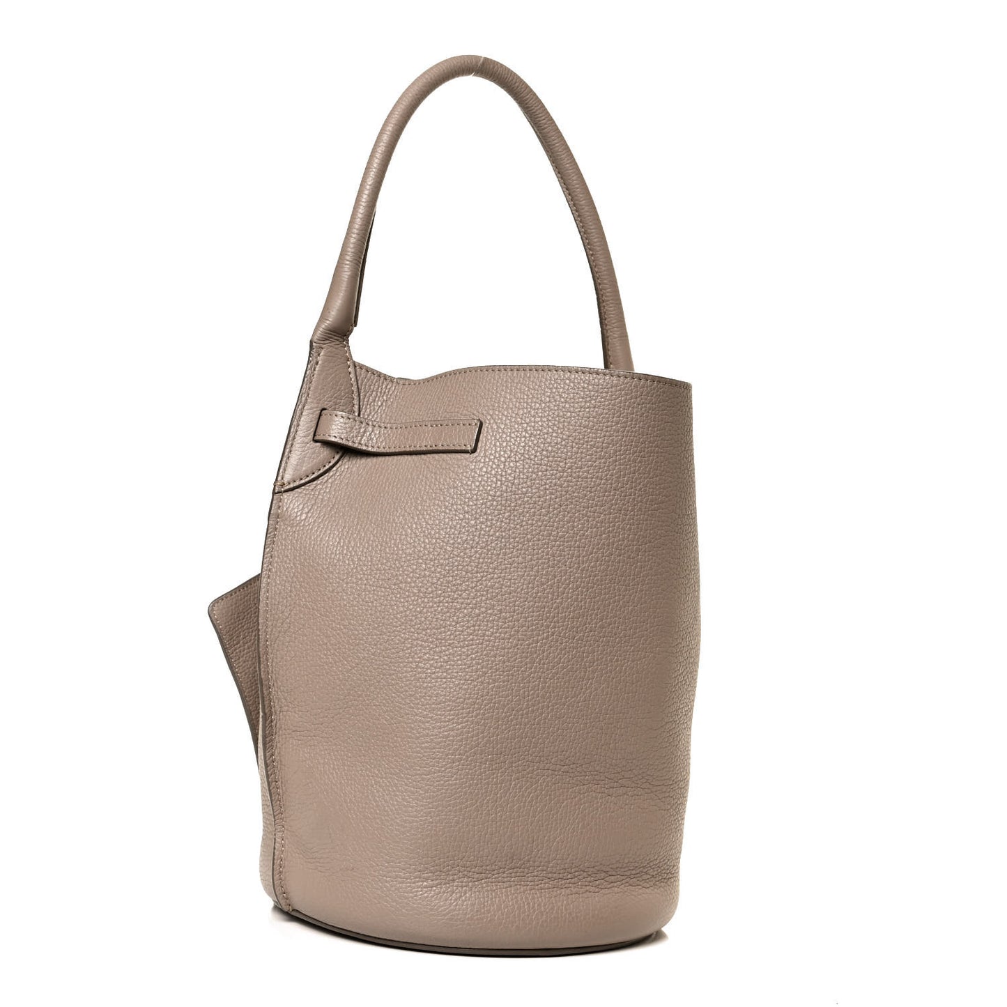 Supple Grained Calfskin Big Bag Bucket Light Taupe