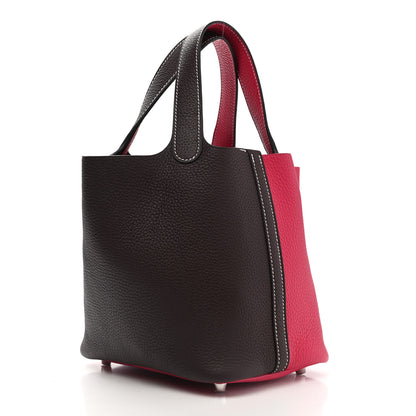 Hermes Taurillon Clemence Casaque Picotin Lock 18 PM Rouge Sellier Framboise 3 of 11