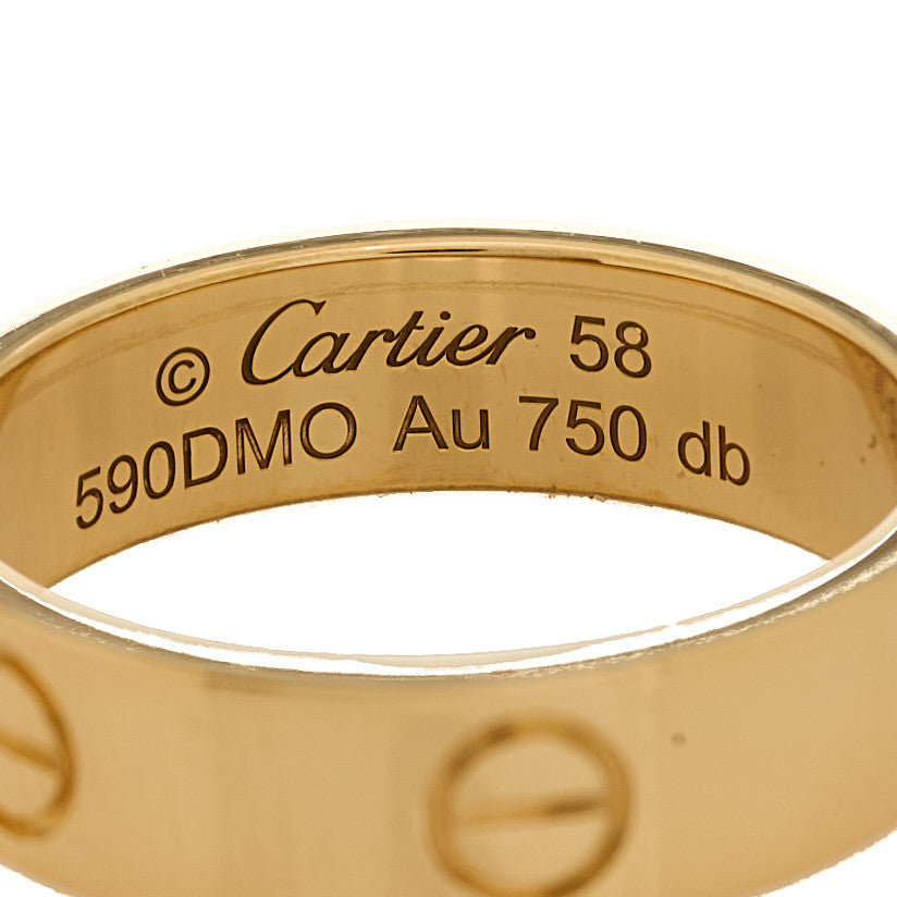 18K Yellow Gold 5.5mm LOVE Ring 58 8.25