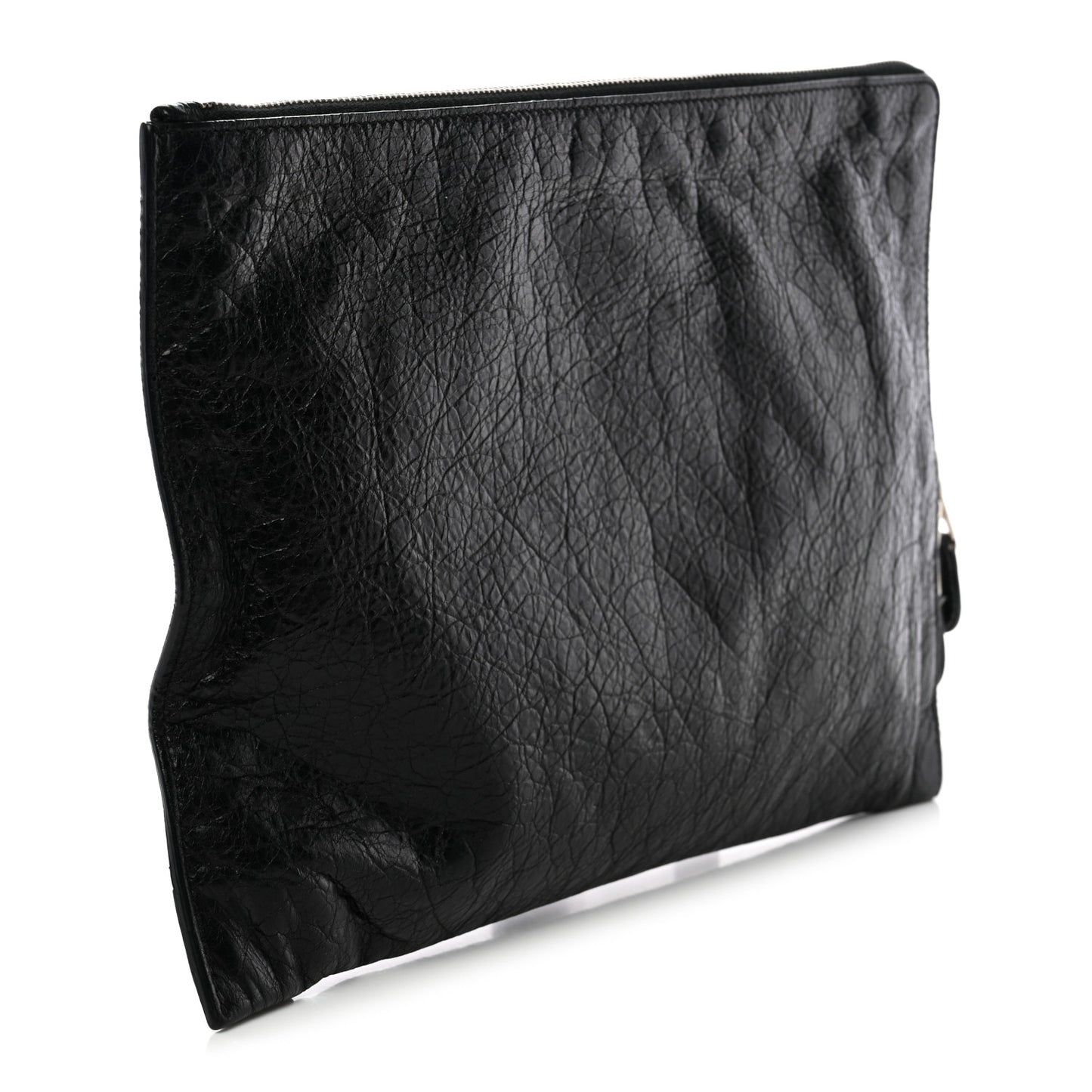 Agneau Giant 12 Silver Hardware Pouch Clutch Black