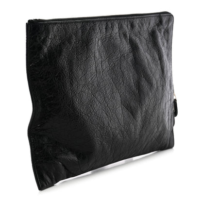 Balenciaga Agneau Giant 12 Silver Hardware Pouch Clutch Black 3 of 10