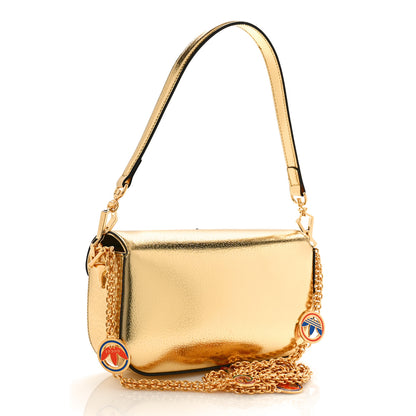 Gucci X ADIDAS Textured Dollar Calfskin Web Trefoil Horsebit 1955 Shoulder Bag King Gold Black 2 of 9